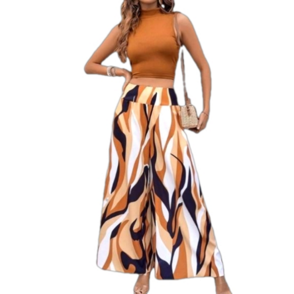 Ladies Two piece wideleg set sz Large